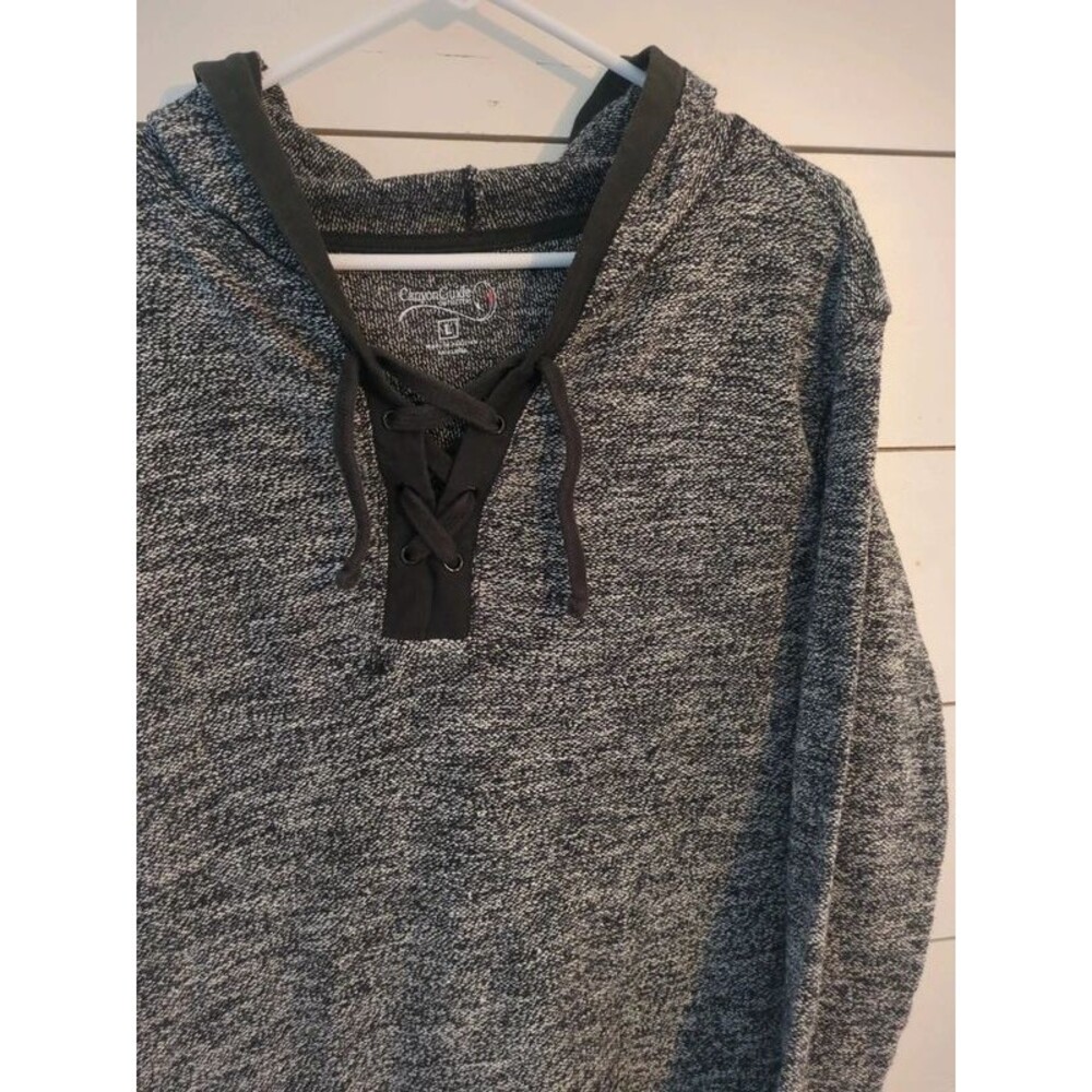Canyon guide outfitters women's large heathered black hooded A shirt sweatshirt